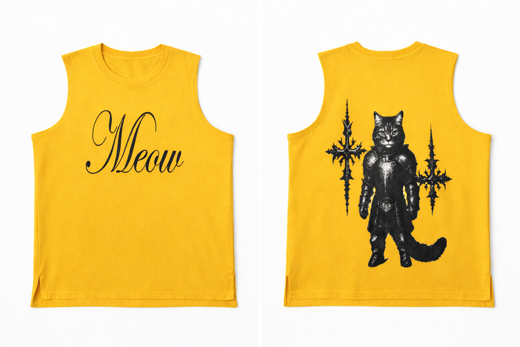 Meow Summer Tank Yellow