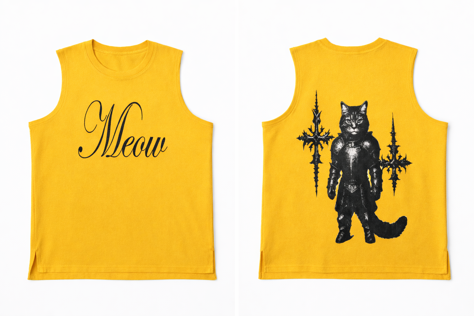 Meow Summer Tank Yellow